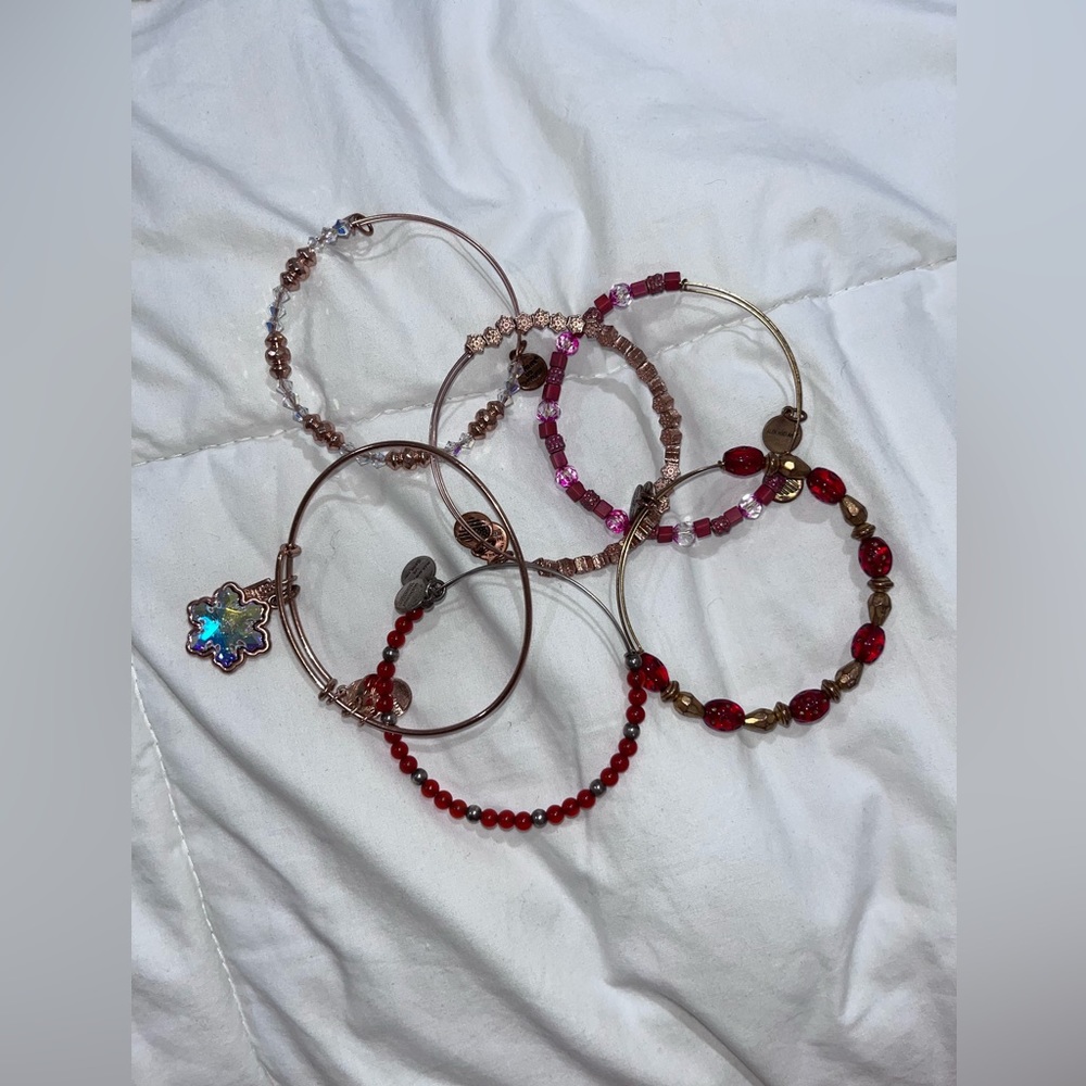 Alex and Ani rose gold bracelets